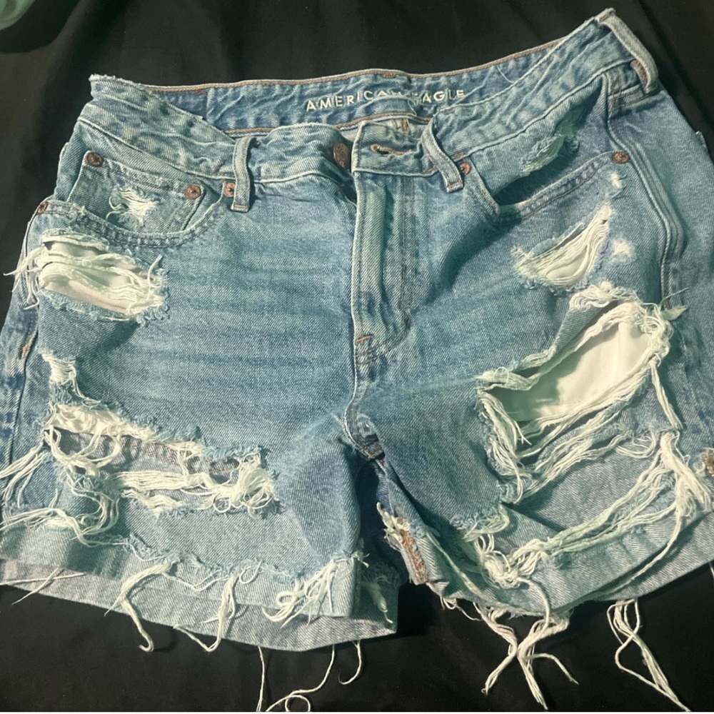 American Eagle Outfitters Distressed Blue Jean Shorts